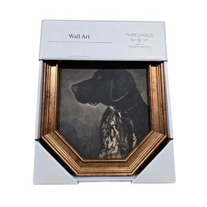 Threshold Studio McGee Dog Portrait Wall Art Gold Octagonal Frame 8x10 Pointer 2